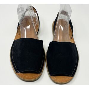Curfew Women’s Black Flat Sandals Open Toe Ankle Strap 10